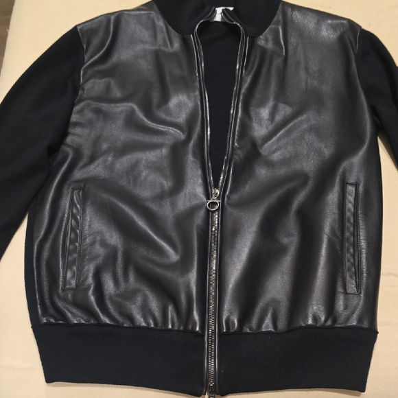 Salvatore Ferragamo Black Leather Sweater